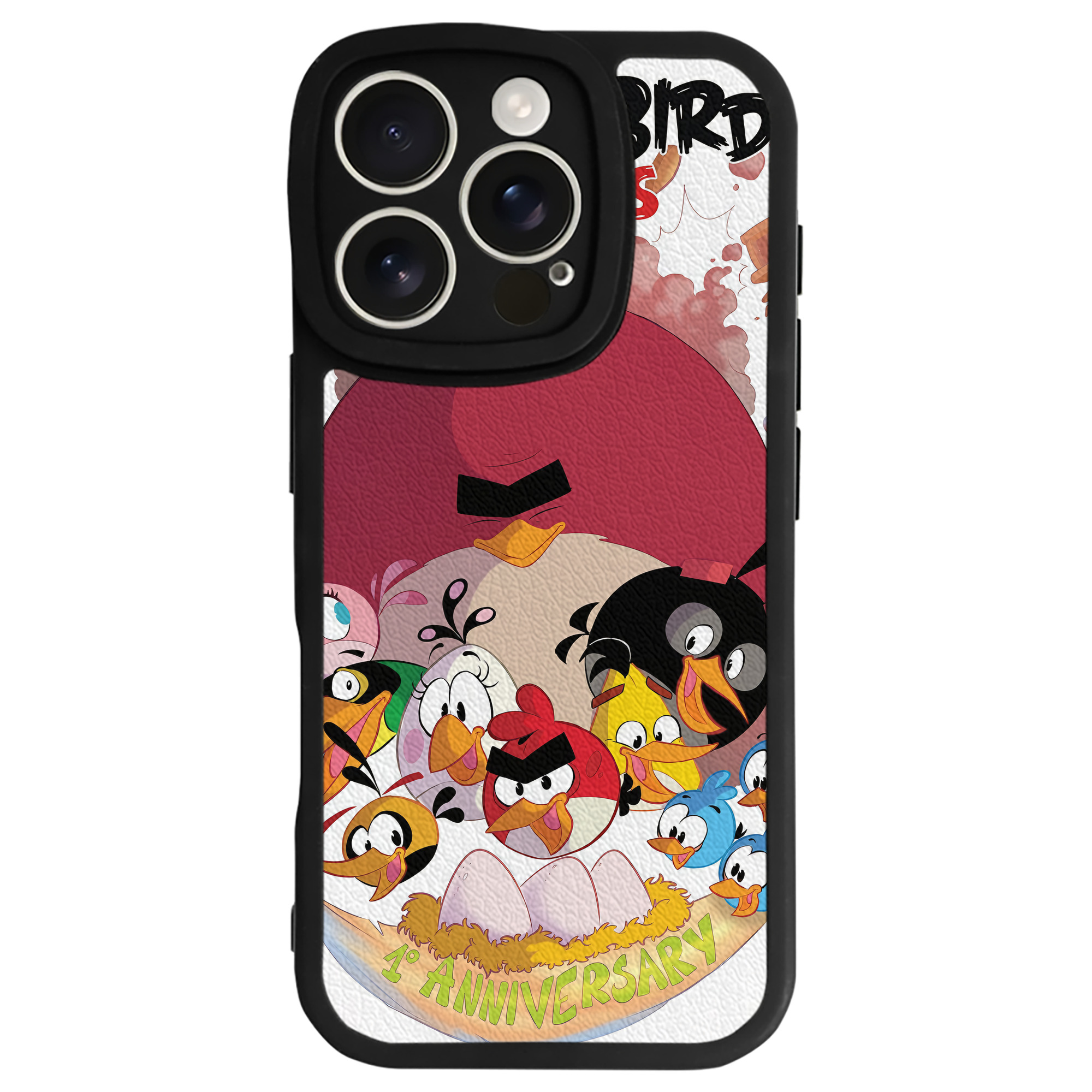（画像用） Angry Birds アングリーバード 【iPhone 16シリーズ対応】シリコンスマホケース（レザー調） 材質：シリコン